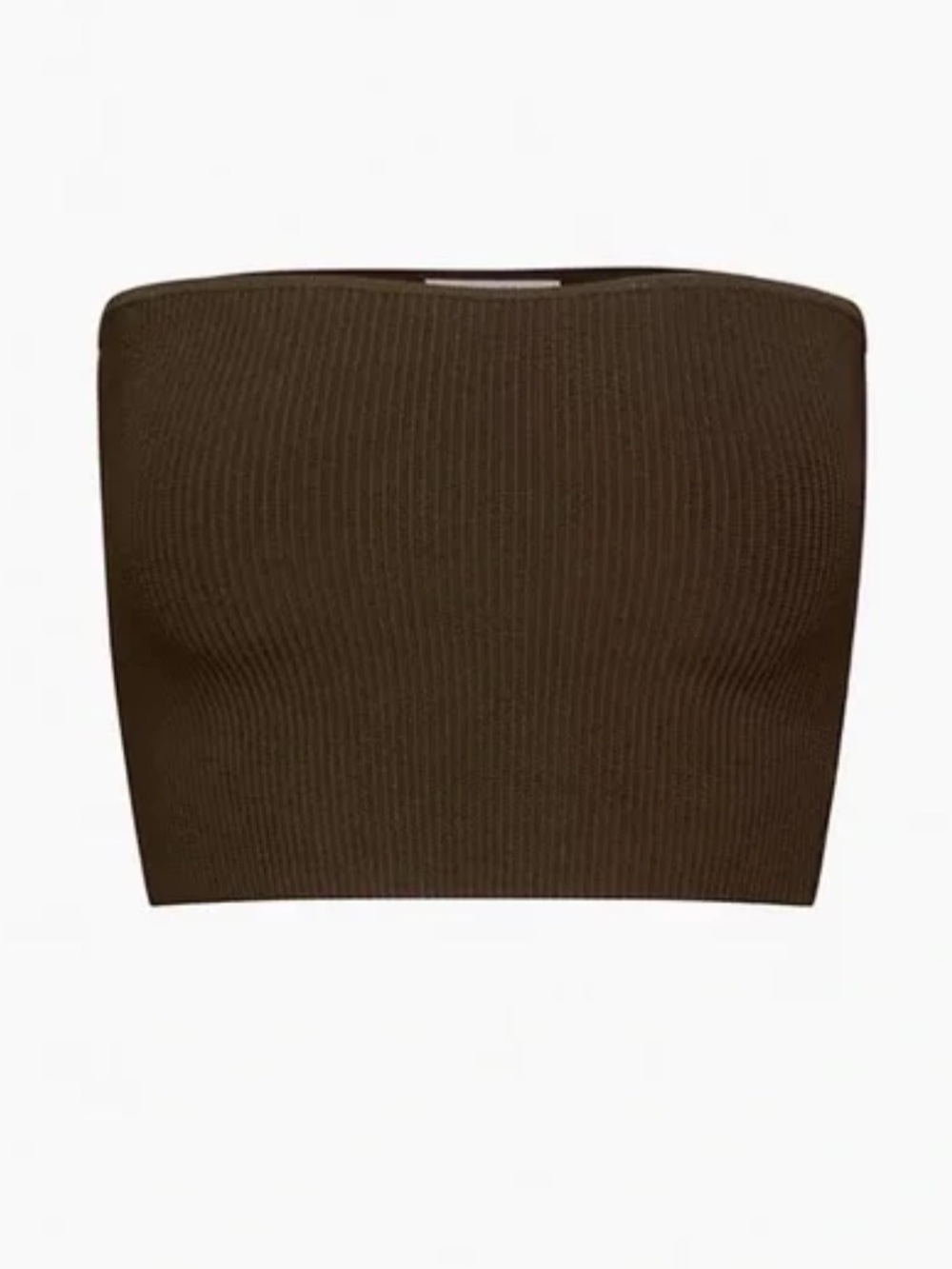 Aritzia Babaton Brown Cropped Sculpt Knit Tube Top